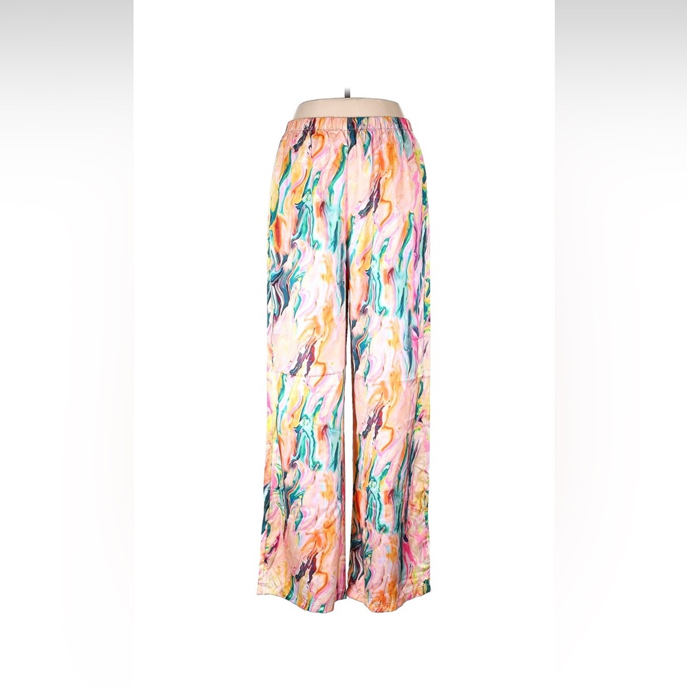 Nasty Gal Multicolor Marble Print Wide Leg Pants - Picture 7 of 14